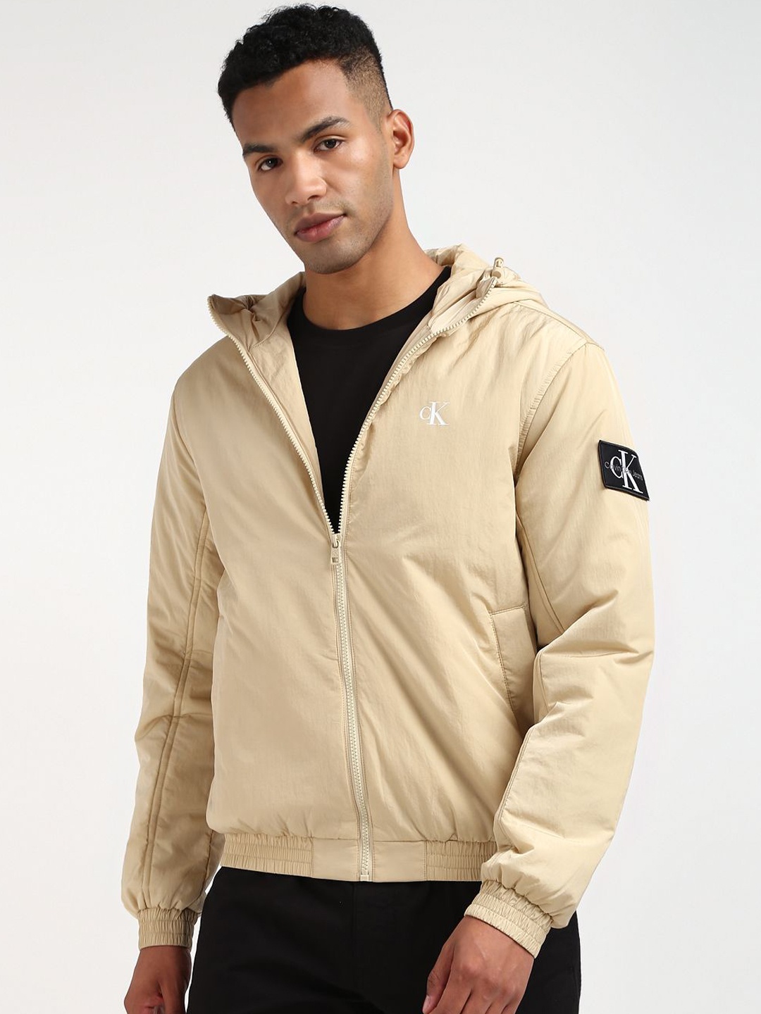 

Calvin Klein Jeans Men Bomber Jacket, Beige