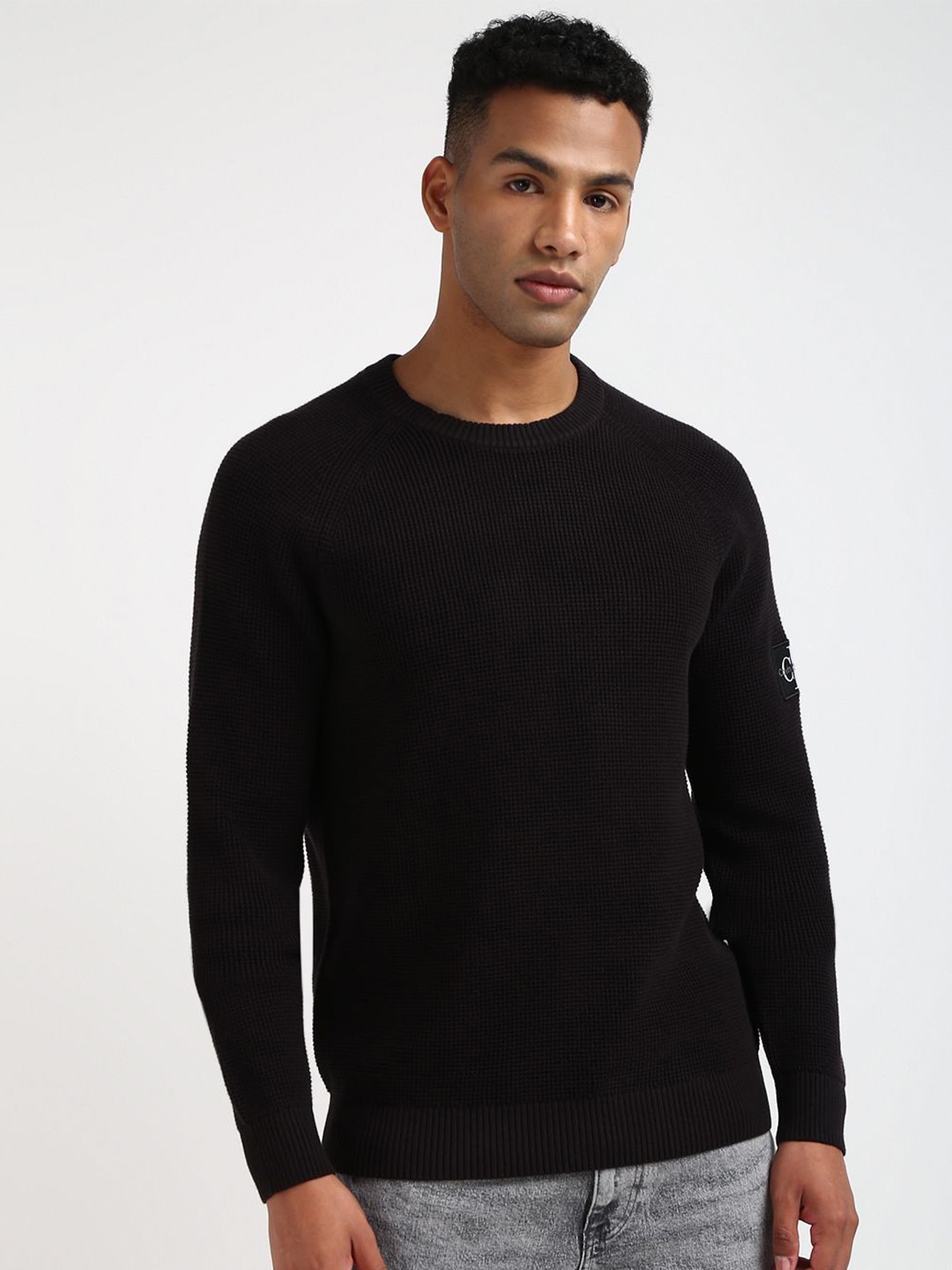 

Calvin Klein Men Ribbed Pullover, Black