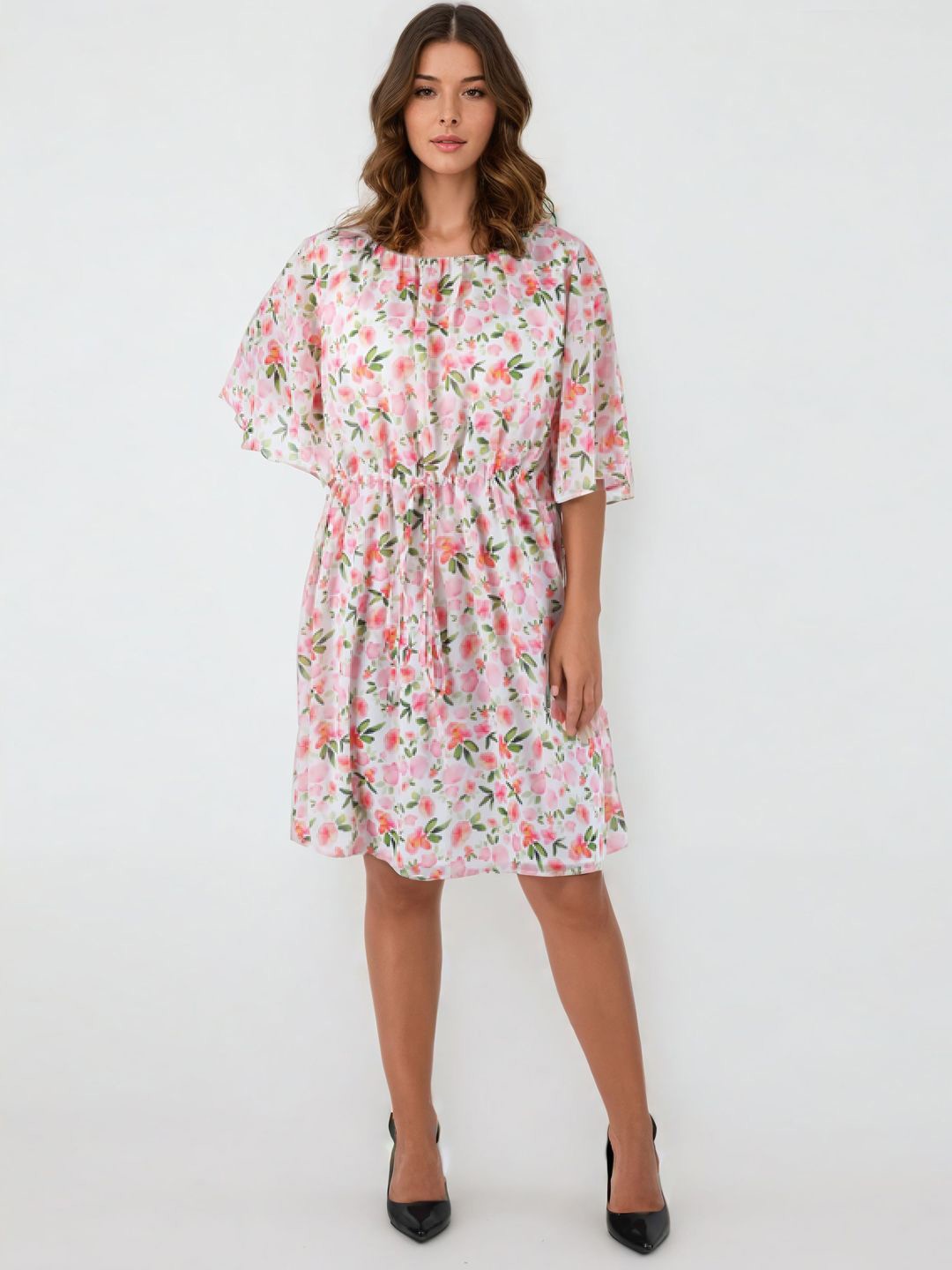 

Bunny Corset Women Floral Print Flared Sleeve Fit & Flare Dress, Multi