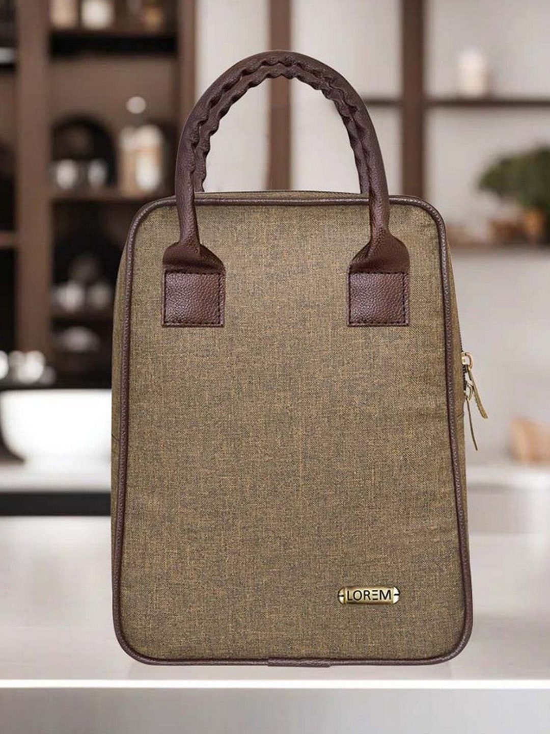 

LOREM Solid Insulated Lunch bag, Brown