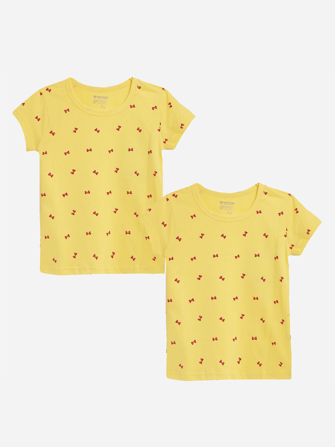 

PROTEENS Boys Pack Of 2 Conversational Printed Round Neck T-shirts, Yellow