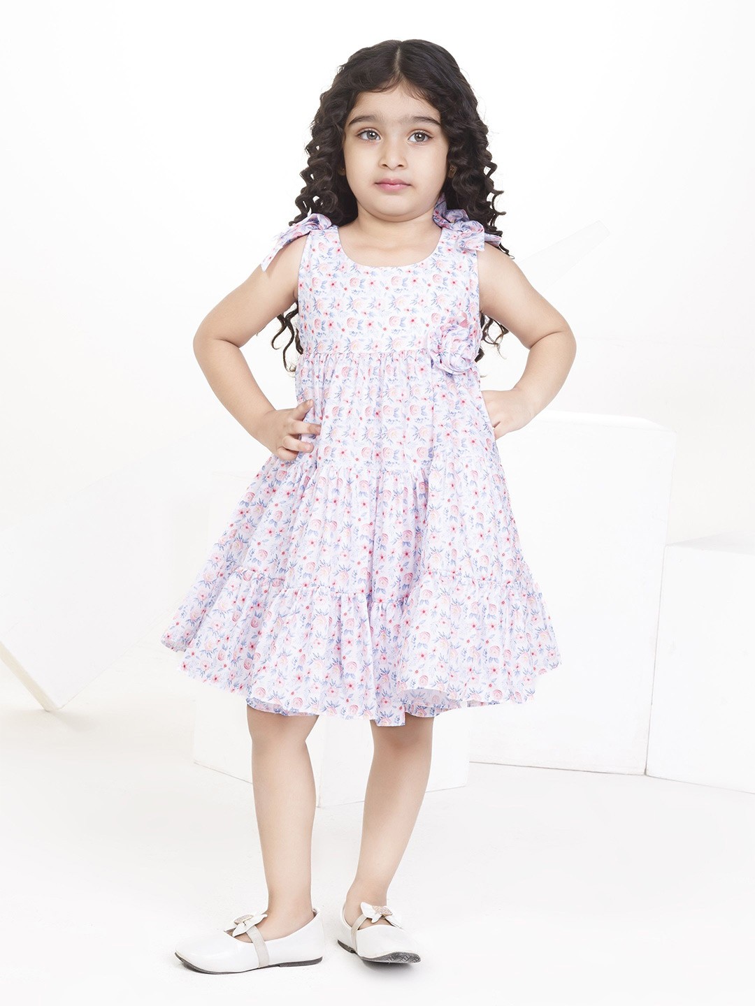 

Peppermint Girls Floral Print Fit & Flare Dress, Multi