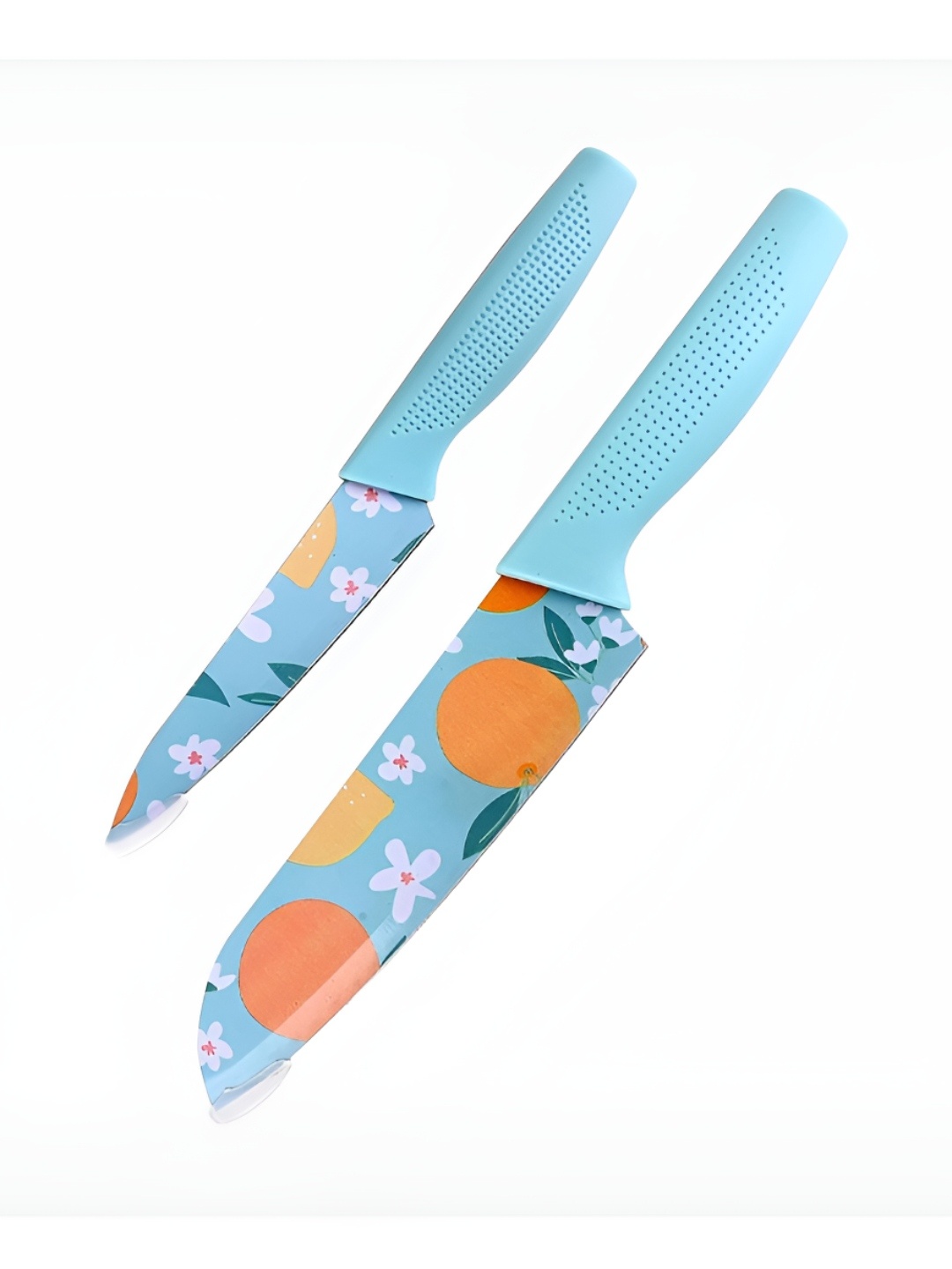 

P-Plus International Blue & Orange 2 Pieces Printed Vegetable Cutting Knife