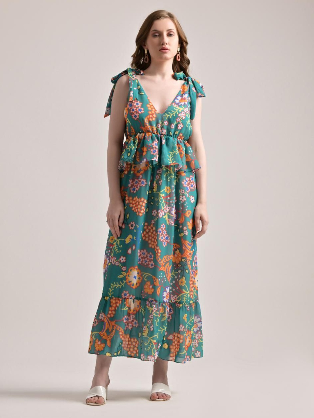 

The Samoa Floral Print A-Line Midi Dress, Blue