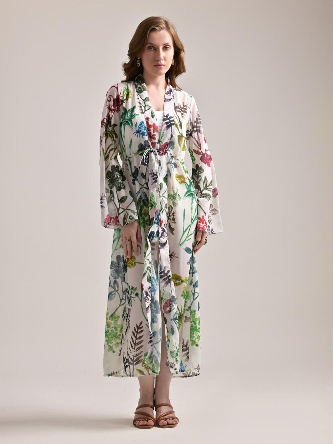 

The Samoa Tropical Print A-Line Maxi Dress, White