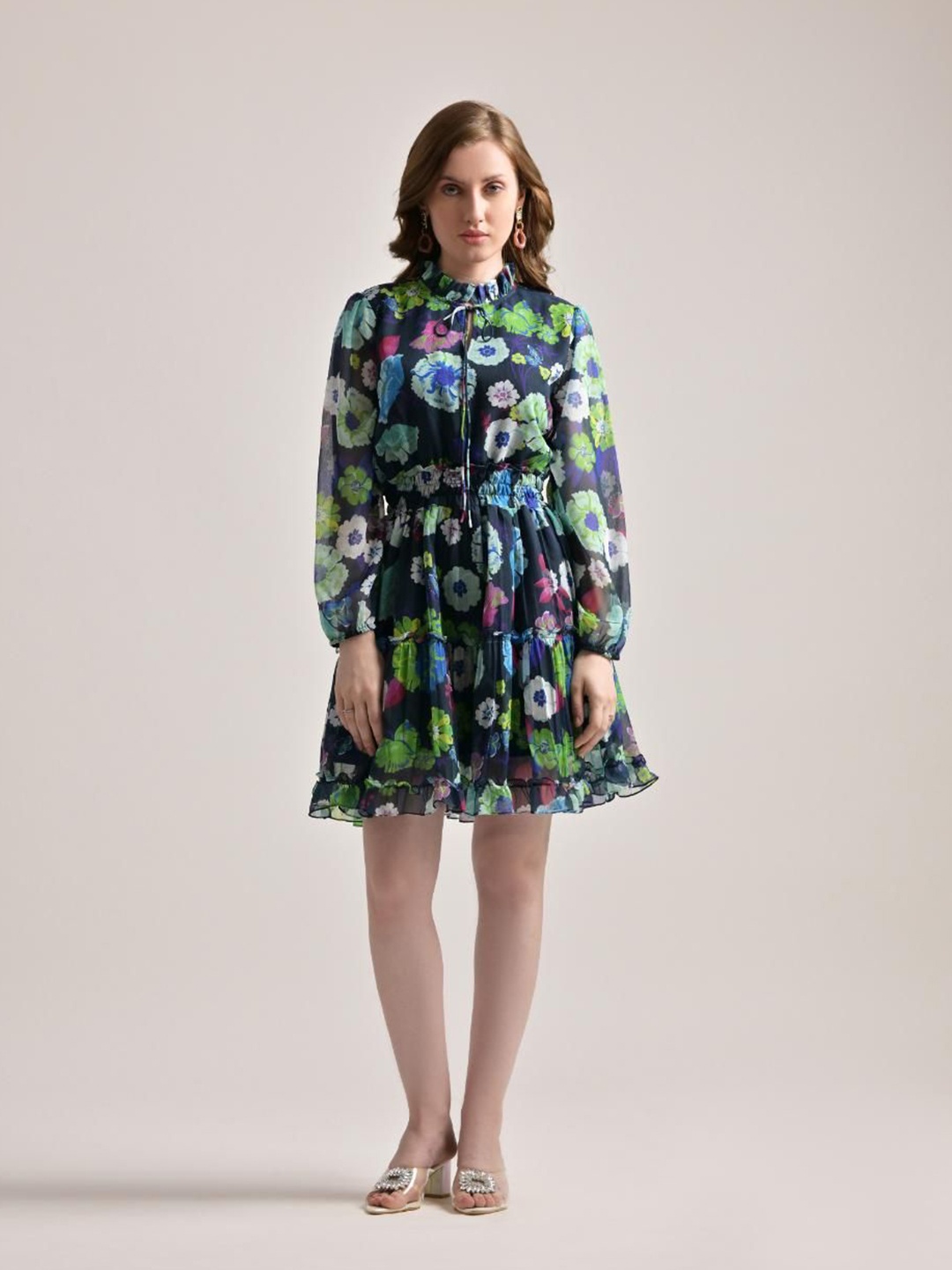

The Samoa Floral Print Fit & Flare Dress, Blue