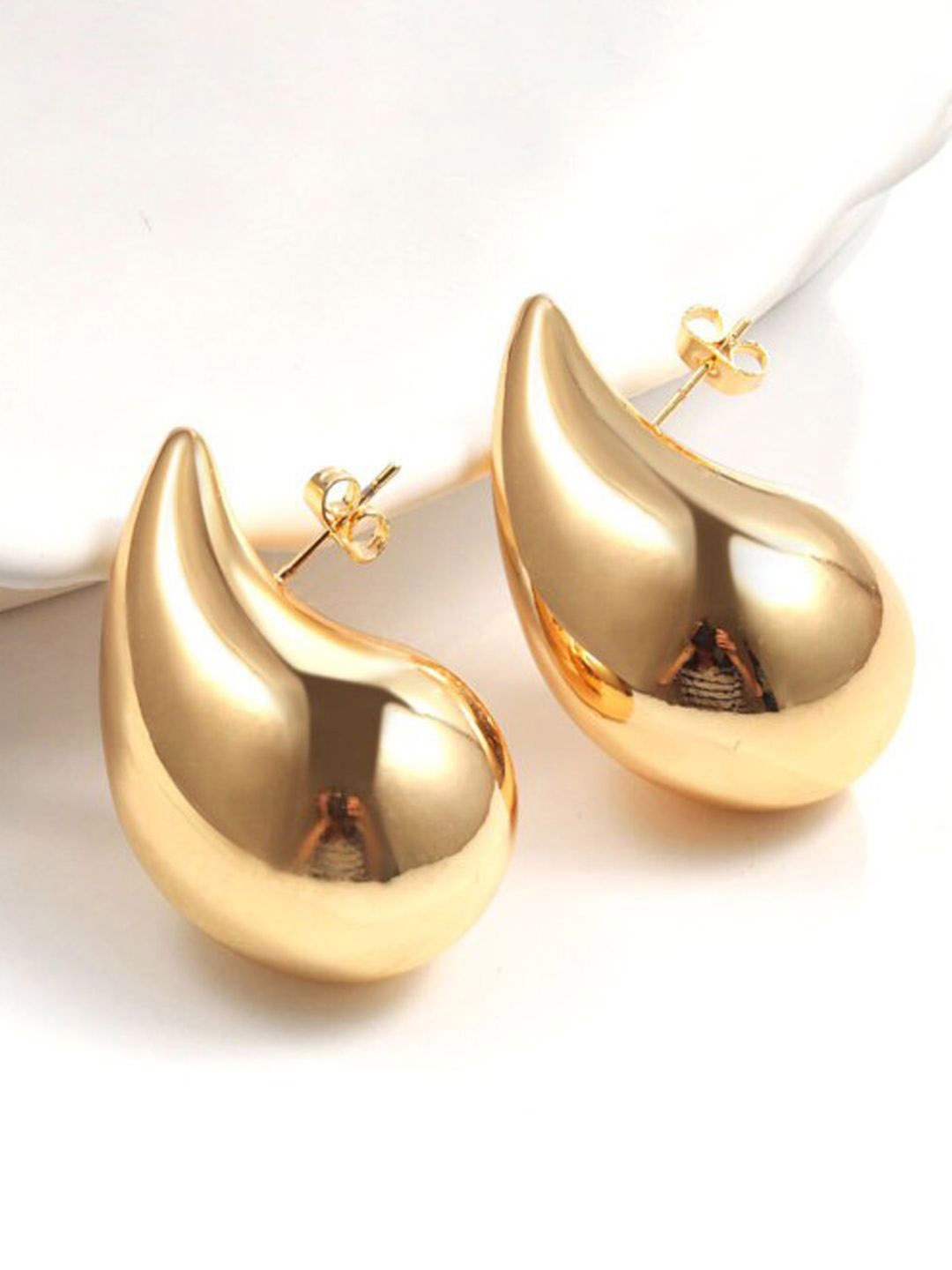 

Softwrap Gold Plated Teardrop Shaped Stud Earrings