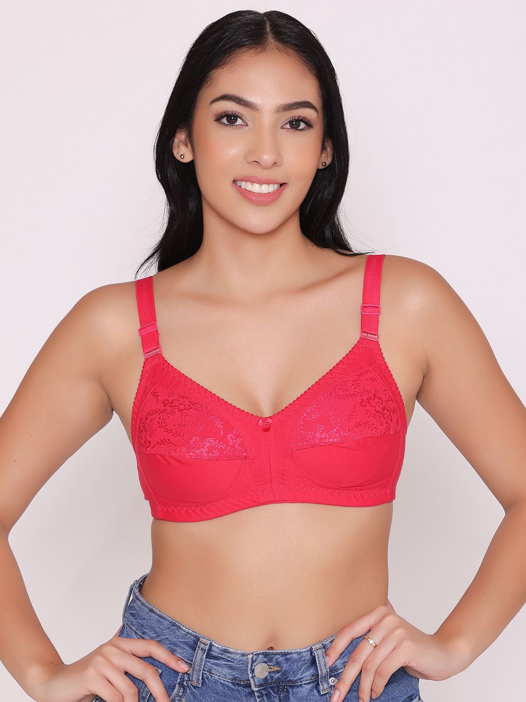 

INKURV Floral Bra Full Coverage, Rose