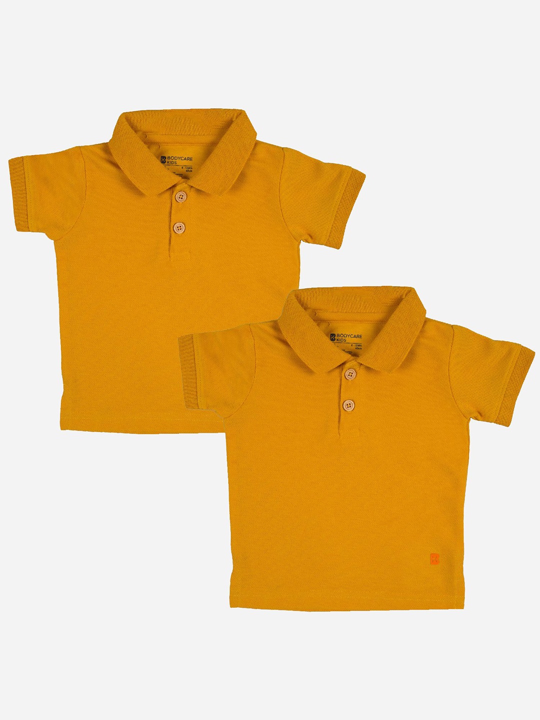 

Bodycare Kids Boys Pack Of 2 Solid Polo Collar T-shirts, Yellow