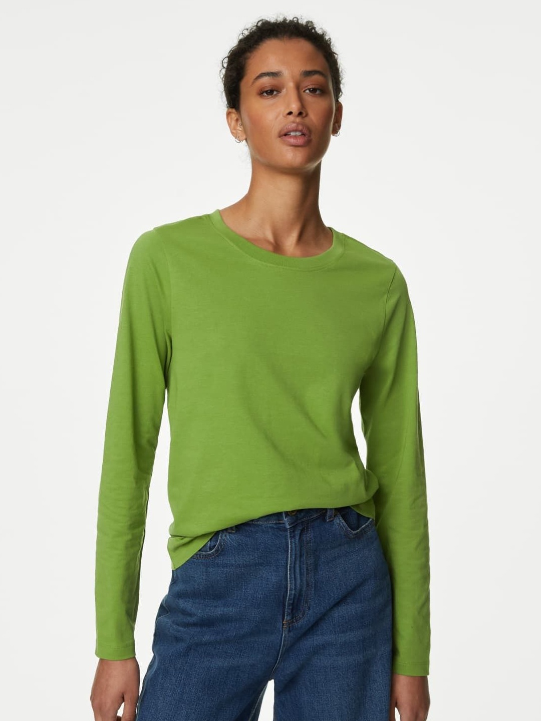 

Marks & Spencer Women Raw Edge T-shirt, Green