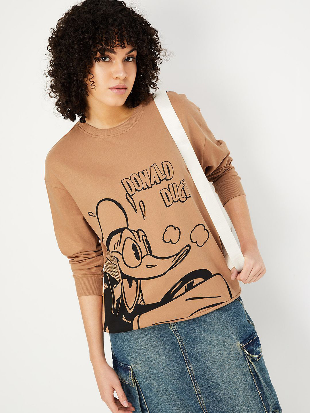 

max Women Printed Sweatshirt, Brown