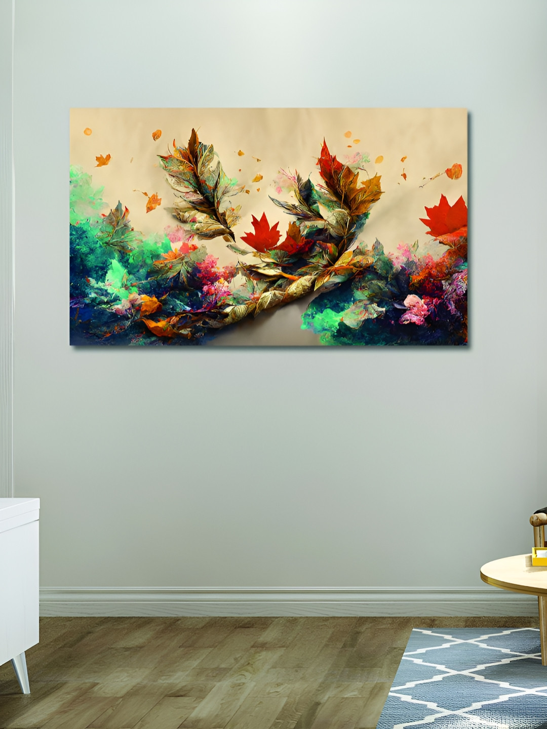 

OLIVE TREE Beige & Green Floral & Botanical Wood & Canvas Wall Art