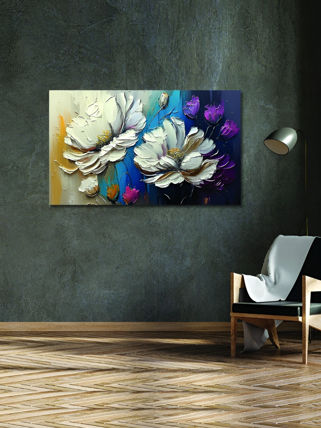 

OLIVE TREE Blue & White Wooden Paintings Wall Art