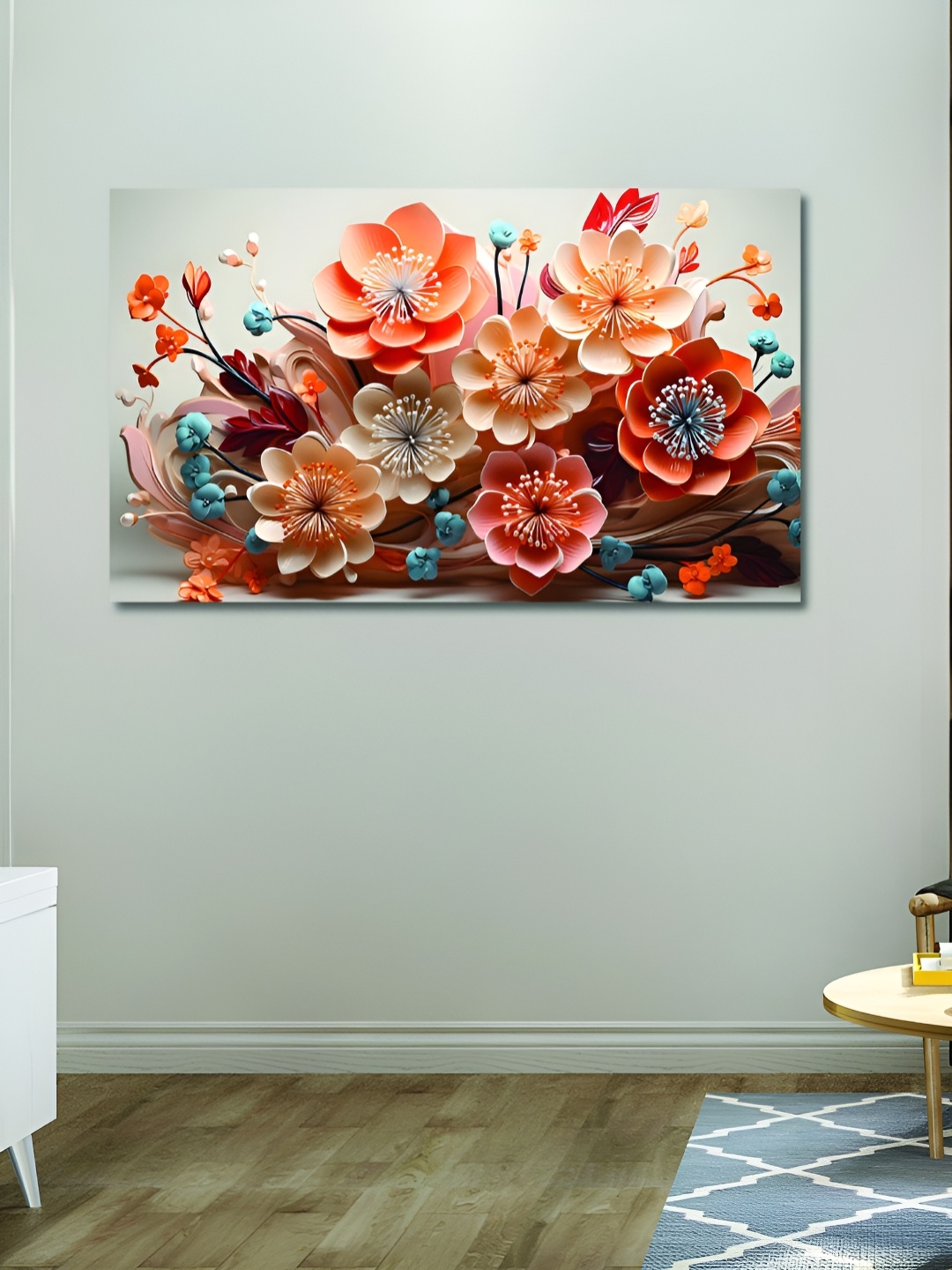 

OLIVE TREE White & Orange Wooden Floral and Botanical Paintings Wall Art
