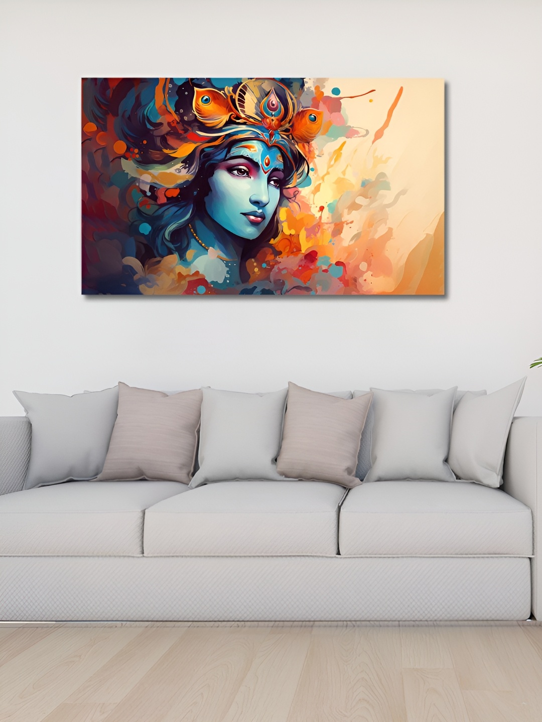 

OLIVE TREE Blue & Orange Wooden Religious Paintings Wall Art