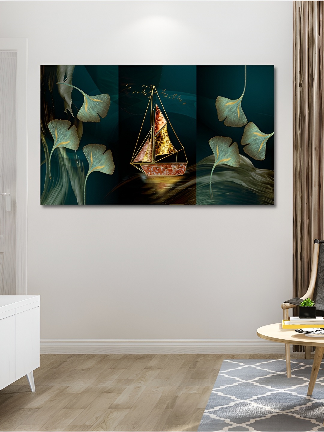 

OLIVE TREE Grey Melange & Gold-Toned Wooden Floral and Botanical Paintings Wall Art
