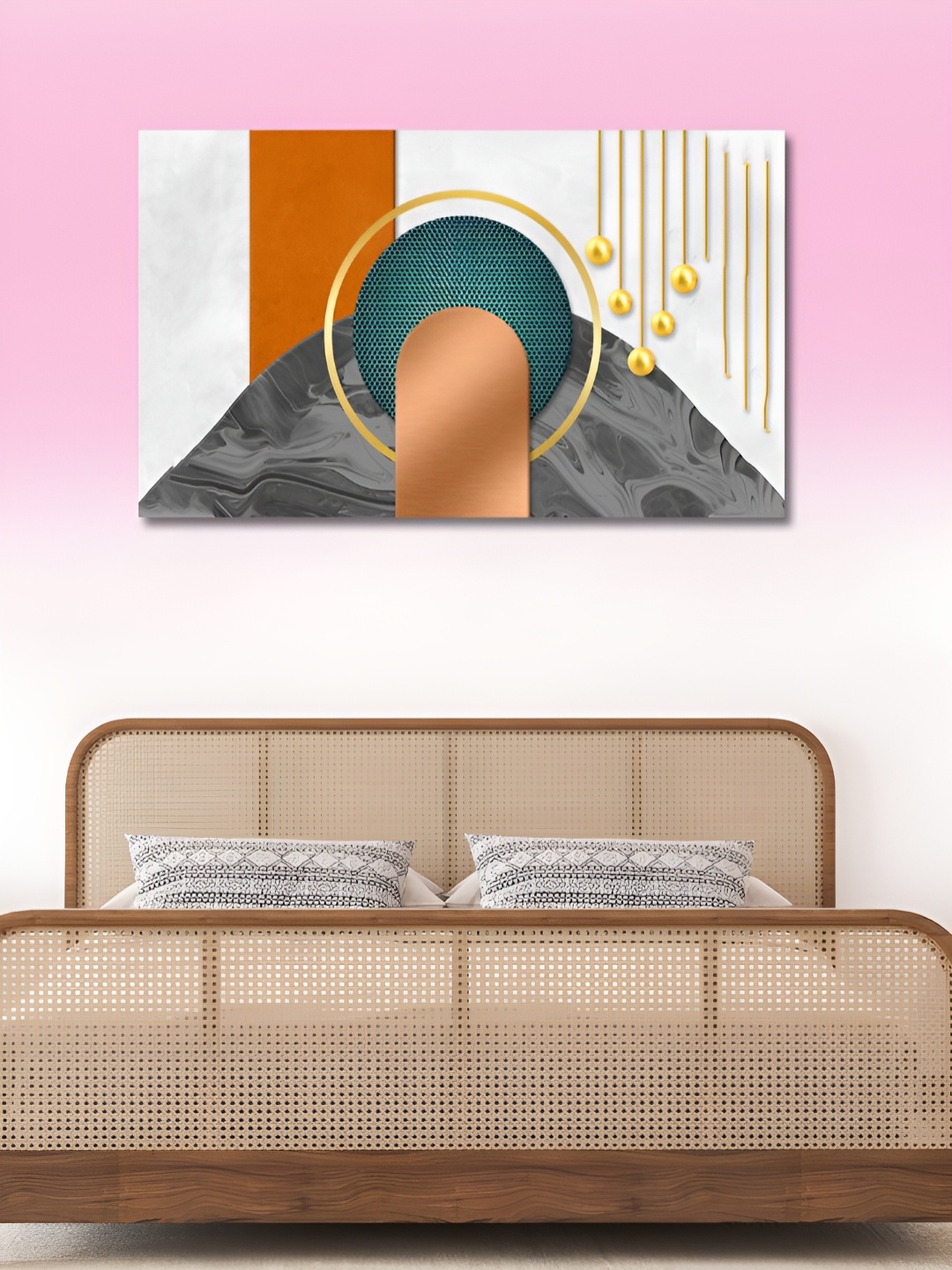 

OLIVE TREE Grey & Brown Wood & Canvas Wall Art