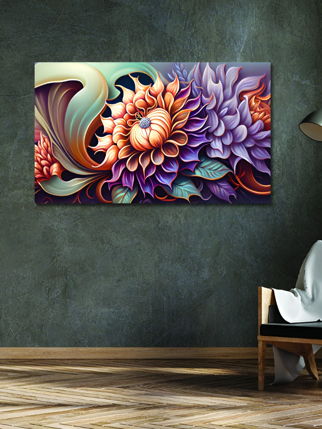 

OLIVE TREE Purple & Green Floral & Botanical Wood & Canvas Wall Art