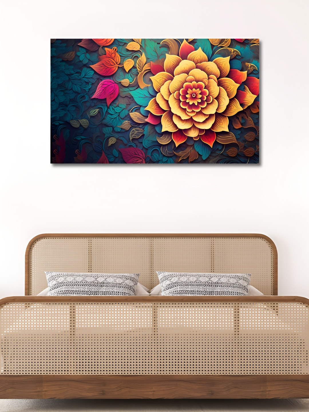

OLIVE TREE Blue & Pink Floral & Botanical Wood & Canvas Wall Art