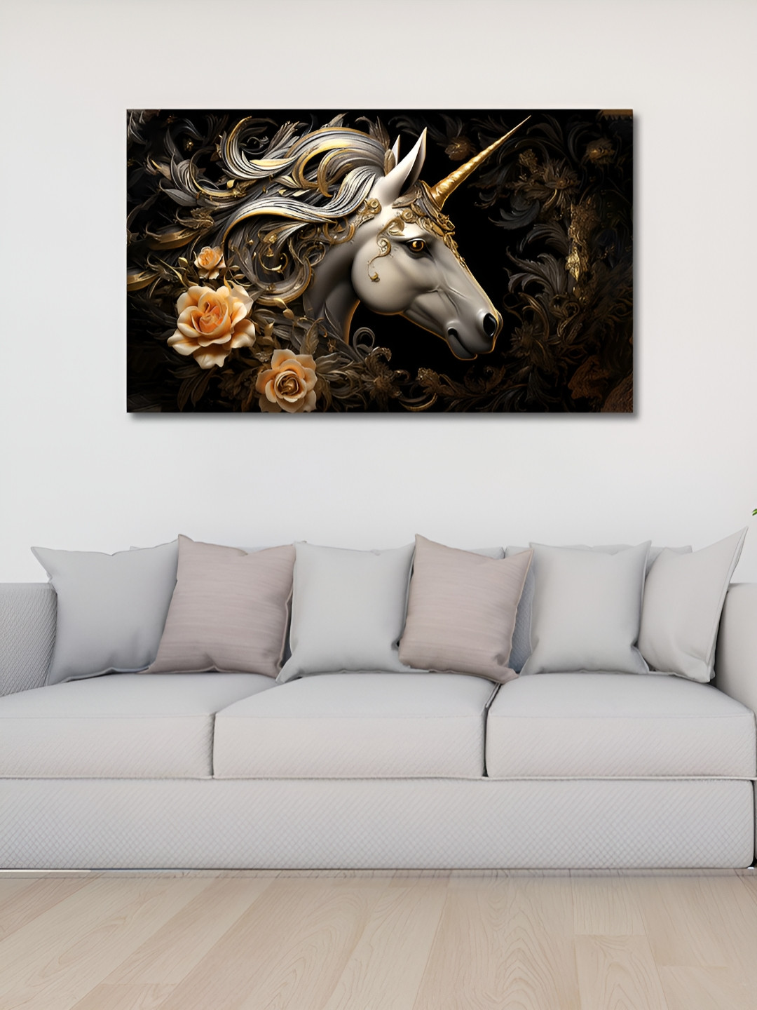 

OLIVE TREE Brown & White Animals Wooden Canvas Religious Wall Art