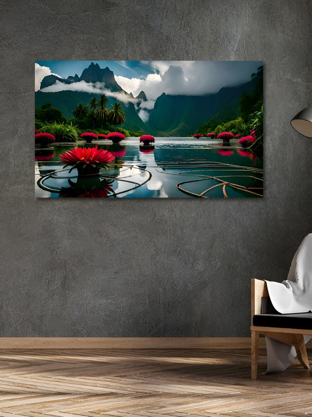 

OLIVE TREE Blue & Red Wooden Floral and Botanical Wall Paintings