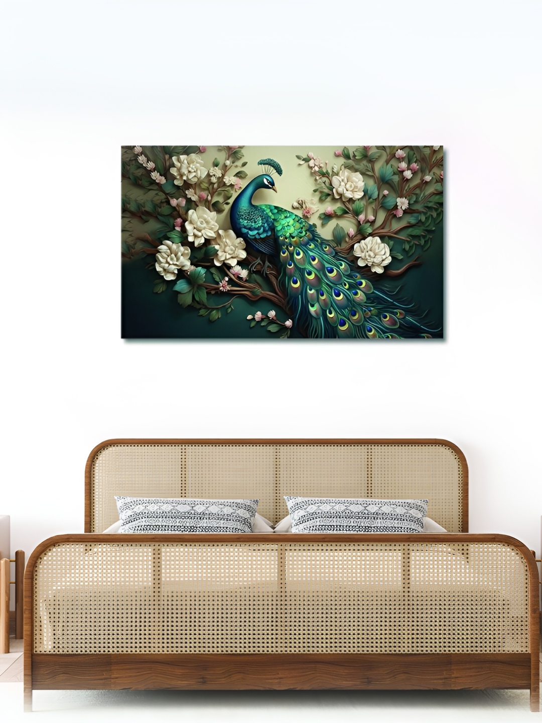

OLIVE TREE Green & Cream-Coloured Wooden Birds and Animals Wall Painting