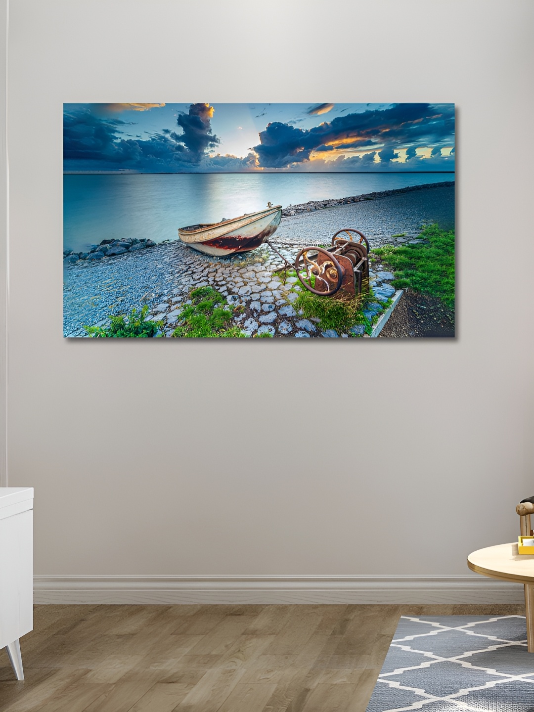 

OLIVE TREE Blue & Green Wooden Wall Painting