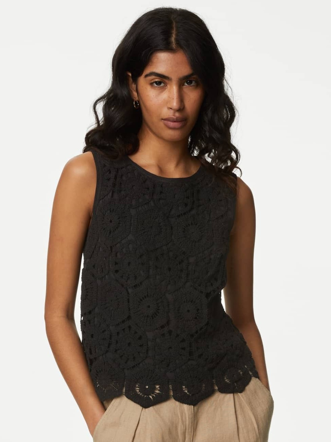 

Marks & Spencer Cotton Top, Black