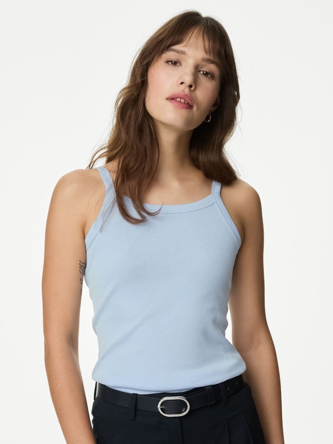 

Marks & Spencer Cotton Tank Top, Blue