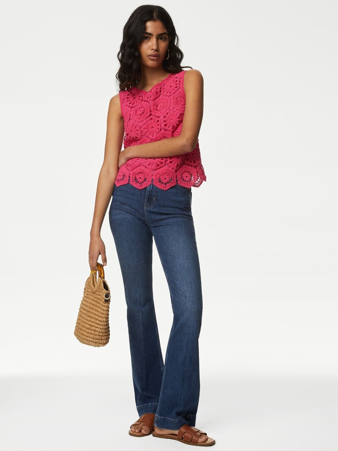 

Marks & Spencer Print Cotton Top, Pink