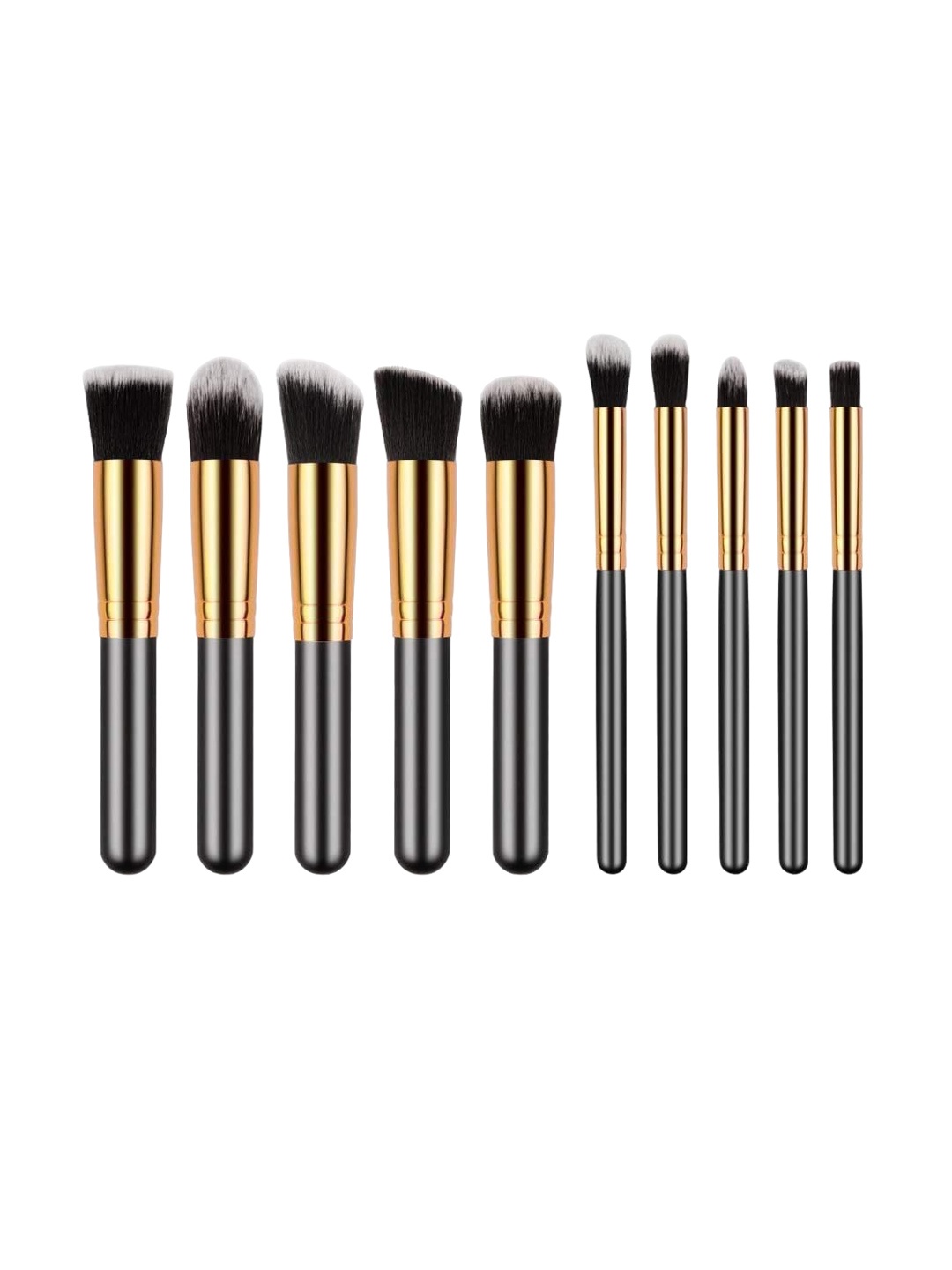 

DALUCI Set of 10 Professional Makeup Brushes - Black & Gold
