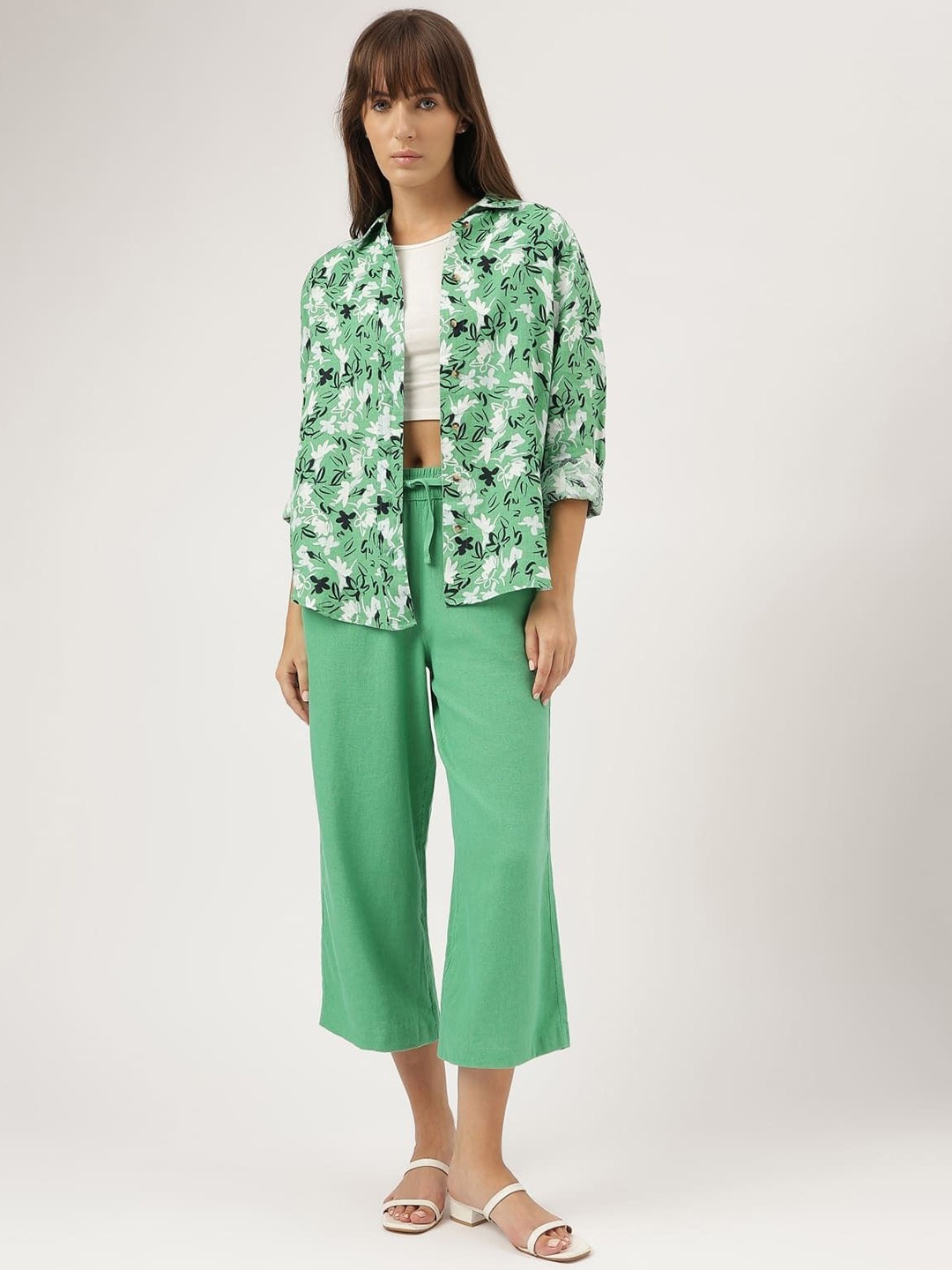 

Marks & Spencer Women Opaque Printed Casual Shirt, Green