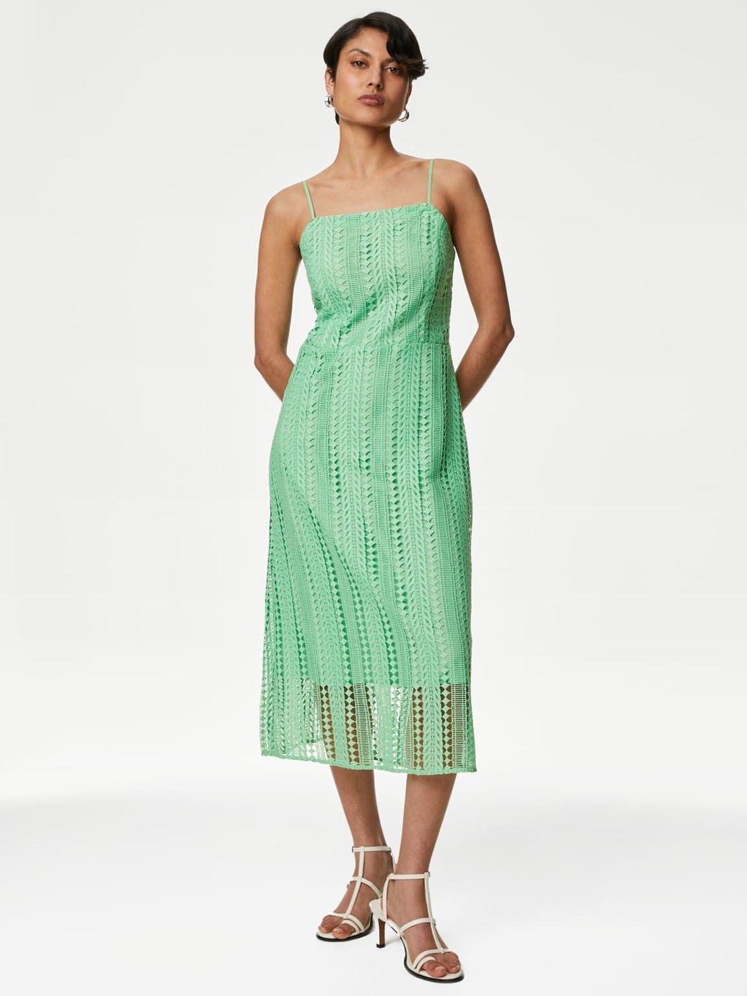 

Marks & Spencer A-Line Midi Dress, Green