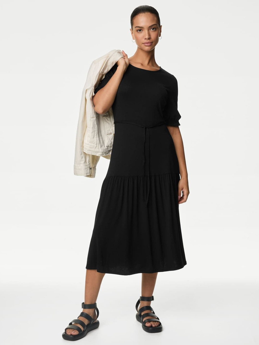 

Marks & Spencer A-Line Midi Dress, Black