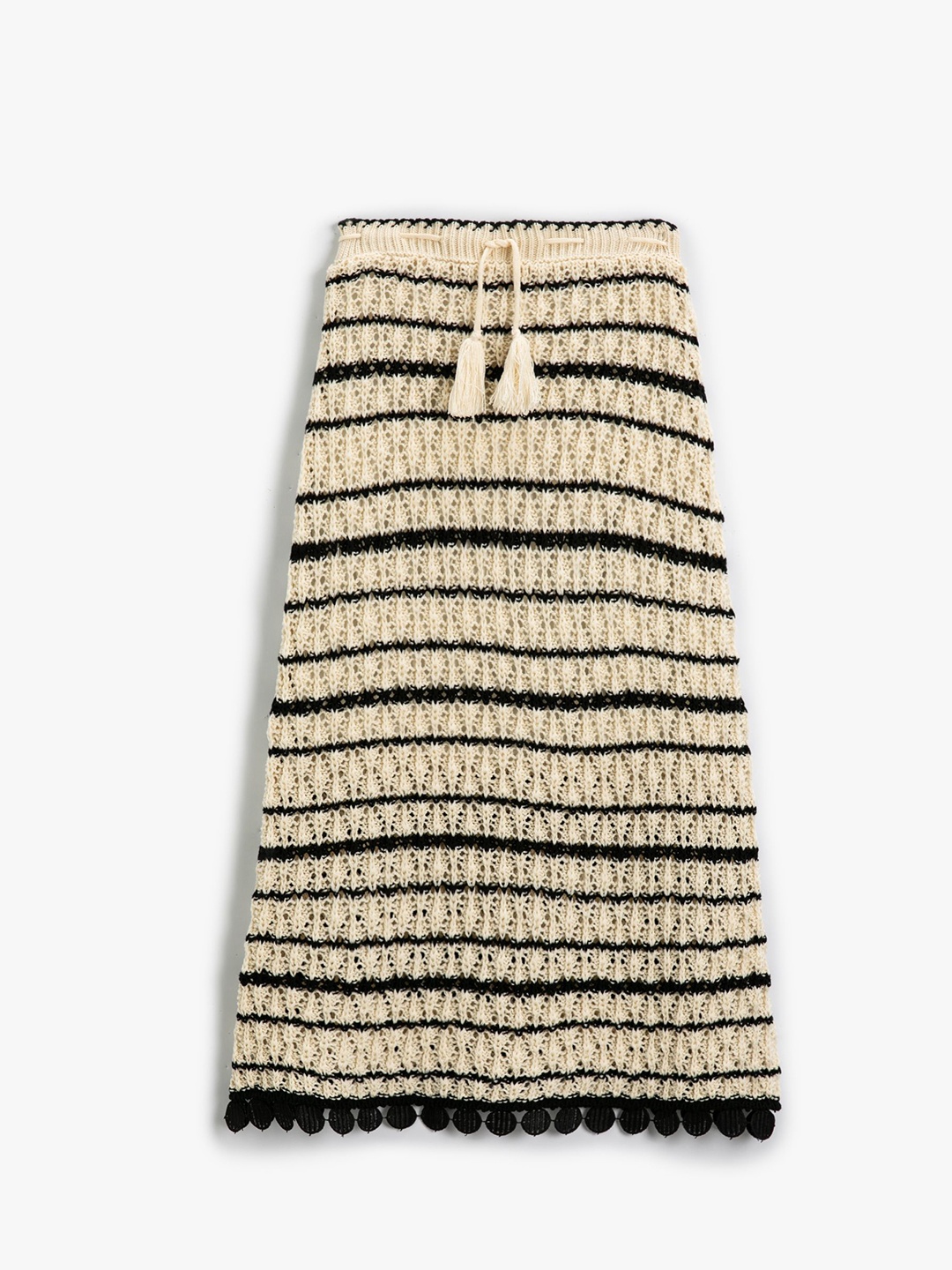 

Koton Girls Striped Cardigan with Belted Detail, Beige