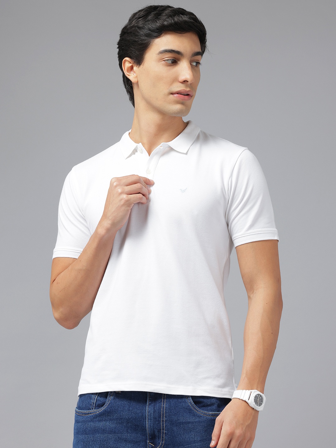 

Blackberrys Men Polo Collar Slim Fit T-shirt, White