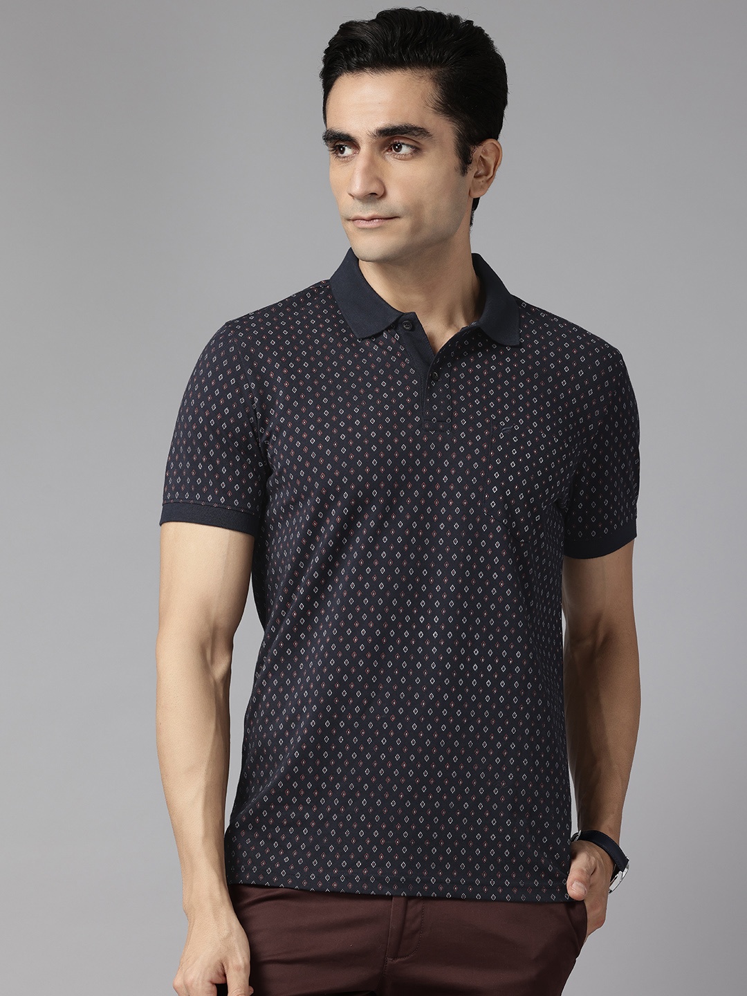 

Blackberrys Printed Polo Collar Slim Fit T-shirt, Navy blue