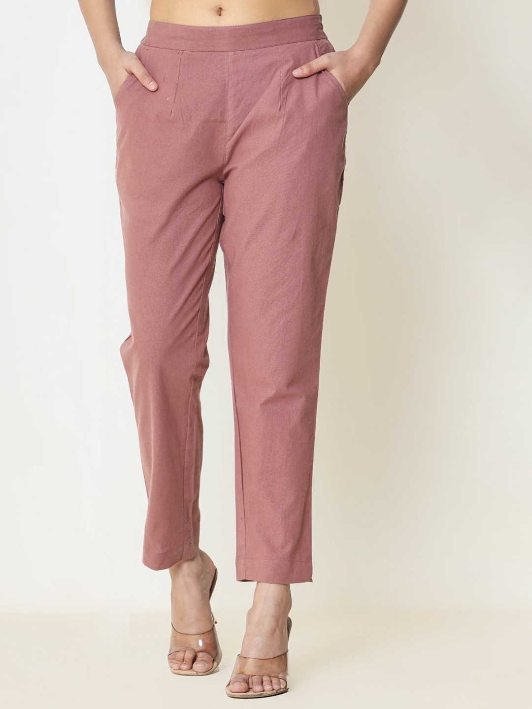 

BAESD Women Relaxed Trousers, Maroon
