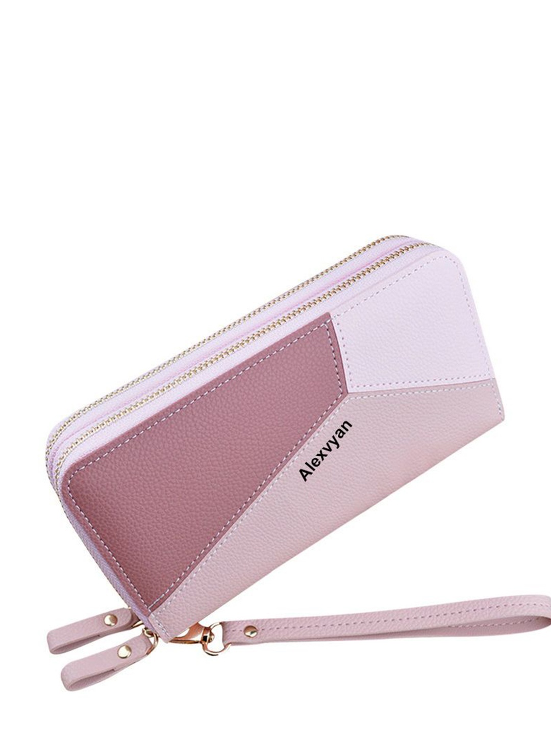 

Alexvyan Women Colourblocked Zip Around Wallet, Pink