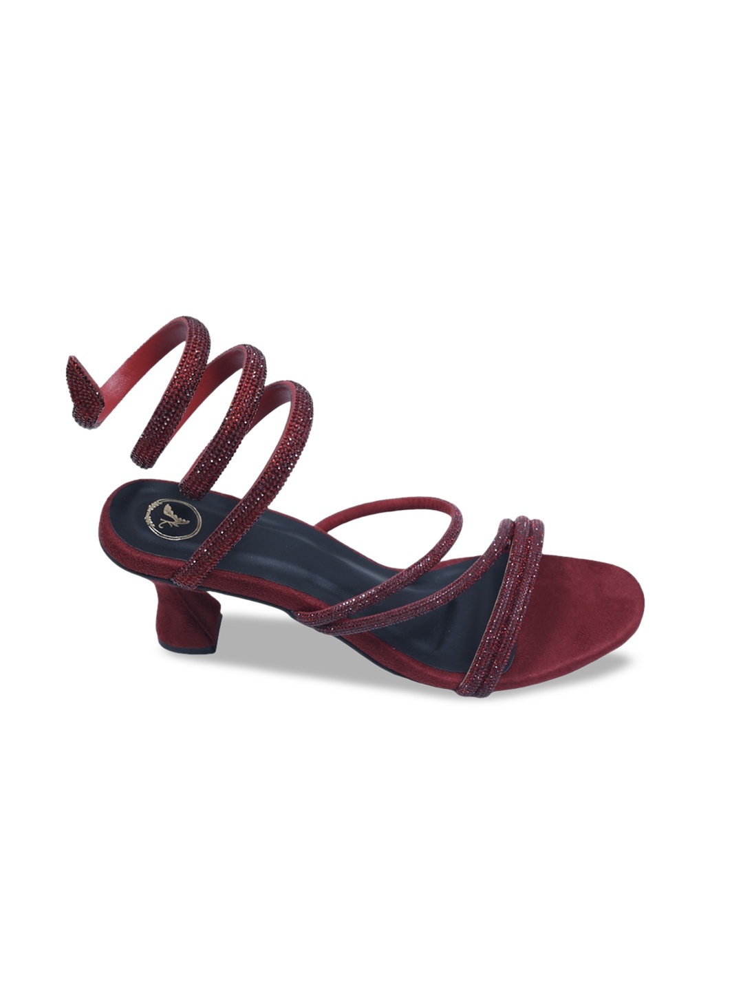 

Sana K Luxurious Footwear Colourblocked Slim Gladiators, Red