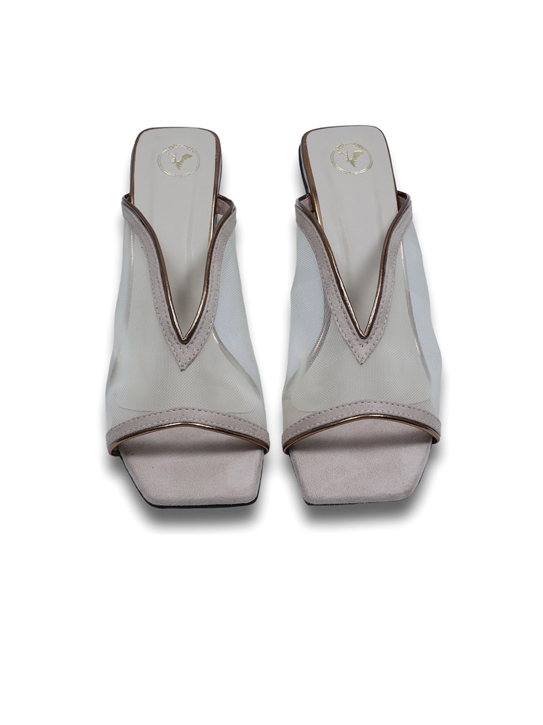 

Sana K Luxurious Footwear Open Toe Block Heels, Gold