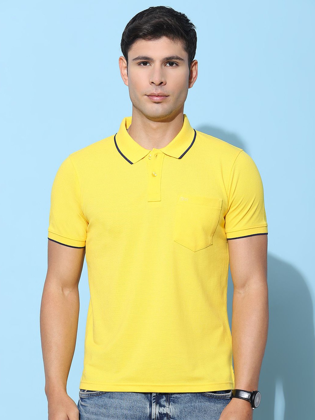 

Cloak & Decker by Monte Carlo Men Polo Collar Solid T-shirt, Yellow