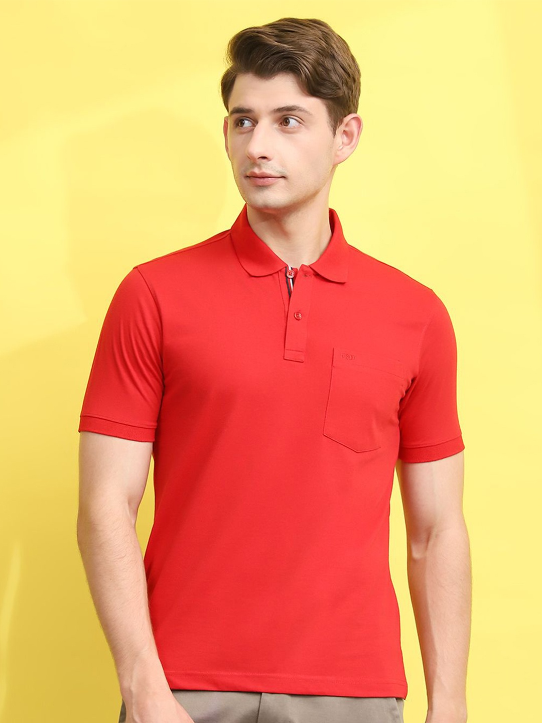 

Cloak & Decker by Monte Carlo Men Polo Collar Solid T-shirt, Red