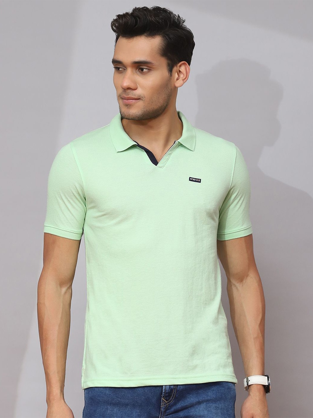 

Cloak & Decker by Monte Carlo Men Solid Polo Collar T-shirt, Sea green