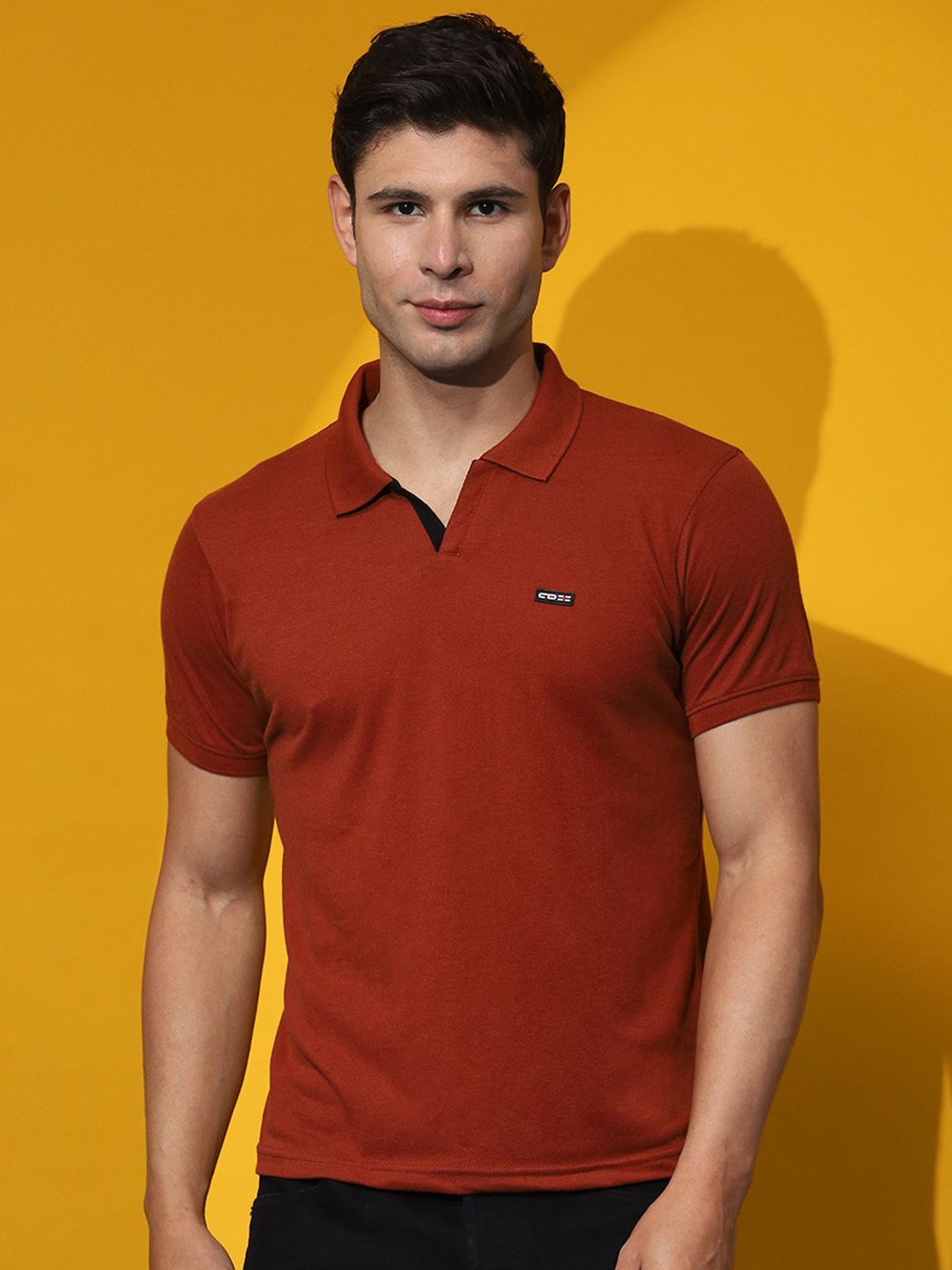 

Cloak & Decker by Monte Carlo Men Solid Polo Collar T-shirt, Rust