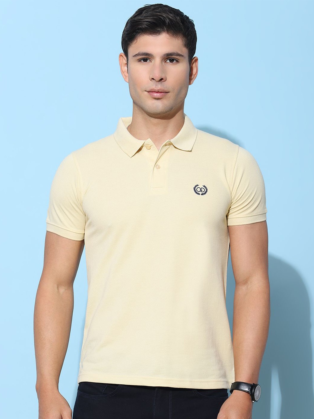 

Cloak & Decker by Monte Carlo Men Solid Polo Collar T-shirt, Beige