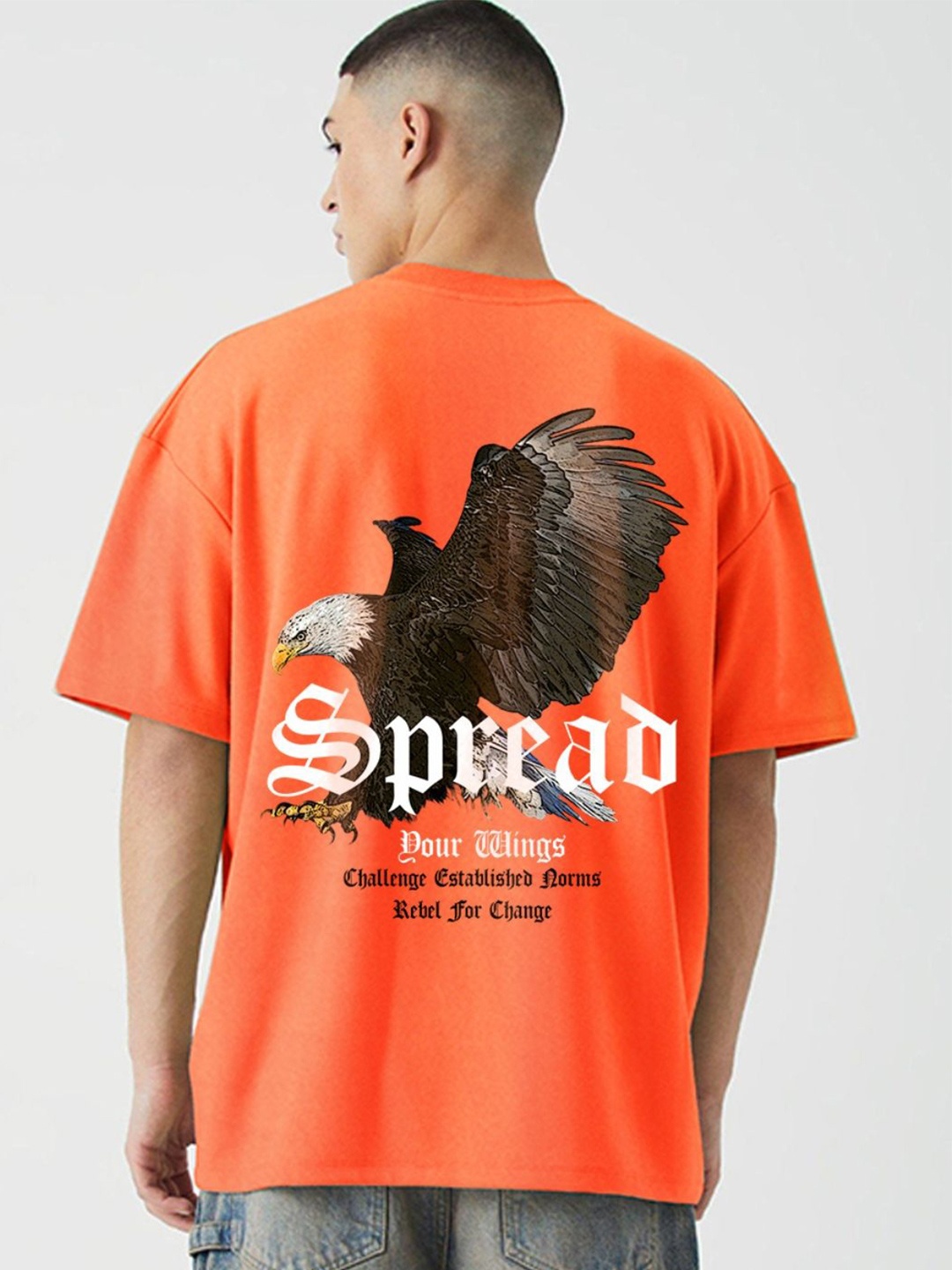 

PRONK Men Colourblocked Applique T-shirt, Orange
