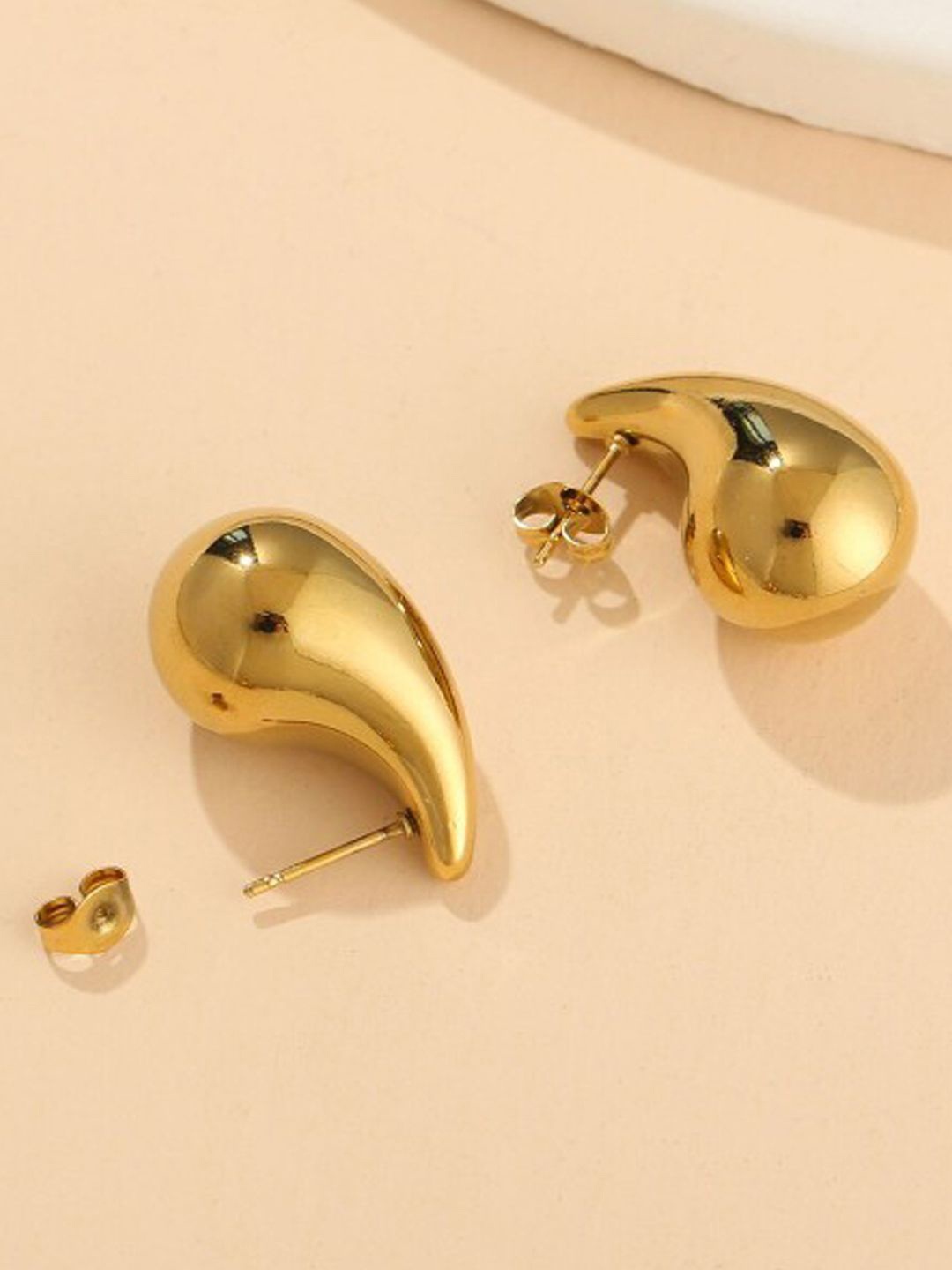 

Softwrap Gold Plated Teardrop Shaped Stud Earrings