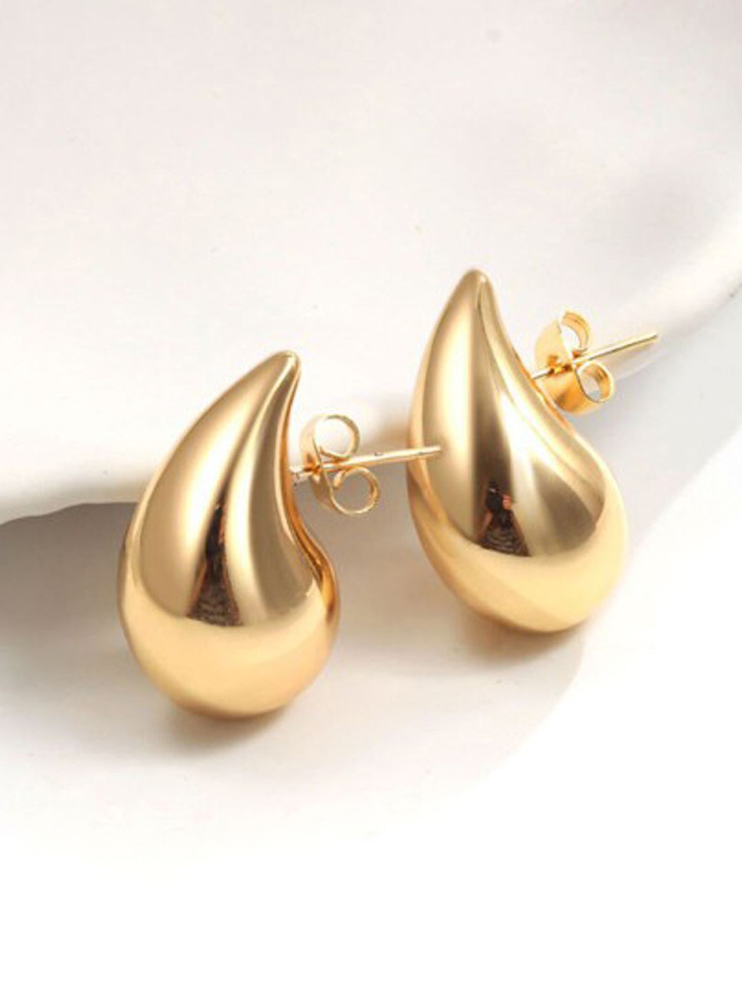 

Softwrap Paisley Shaped Stainless Steel Studs Earrings, Gold