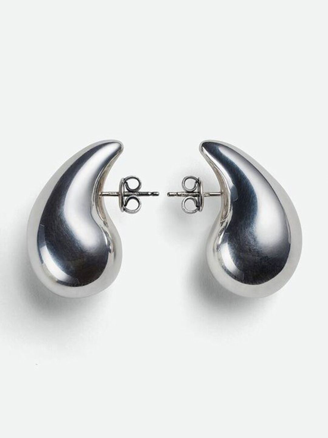 

Softwrap Teardrop Shaped Studs Earrings, Silver